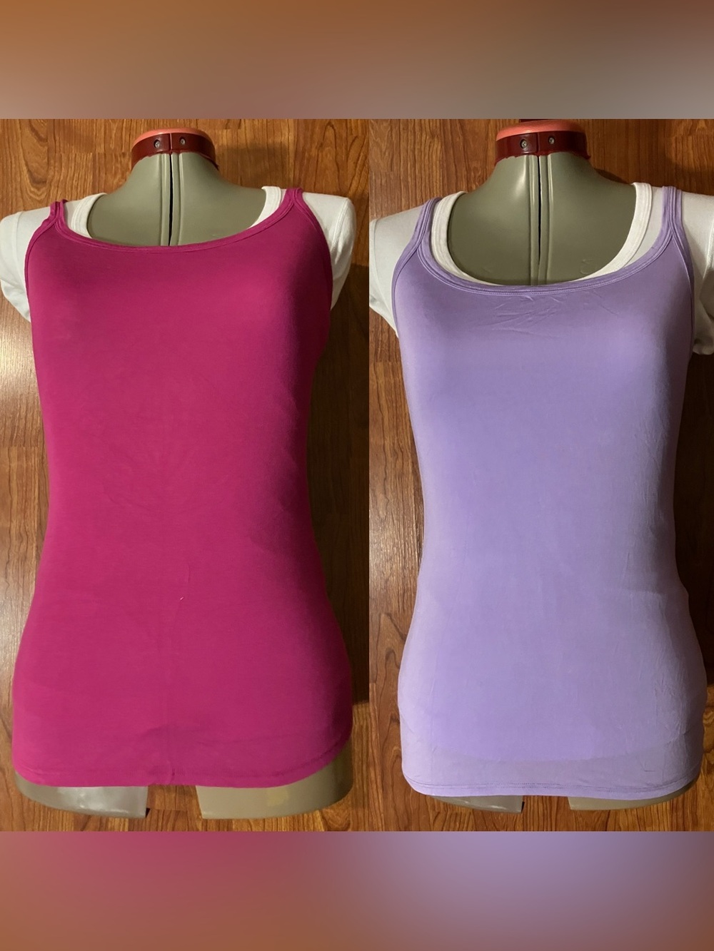 Set of Two: Jockey Scoop Neck Tank Top/ Camisole